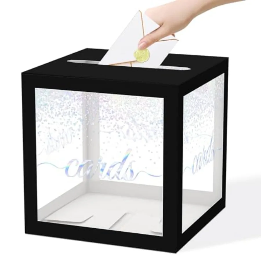 Card Box for Party, 8.7" Iridescent Foil Gift Cards Receiving Box Holder for Wedding, Bridal Shower, Graduation, Birthday, Reti
Card Box for Party, 8.7" Iridescent Foil Gift Cards Receiving Box Holder for Wedding, Bridal Shower, Graduation, Birthday, Reti