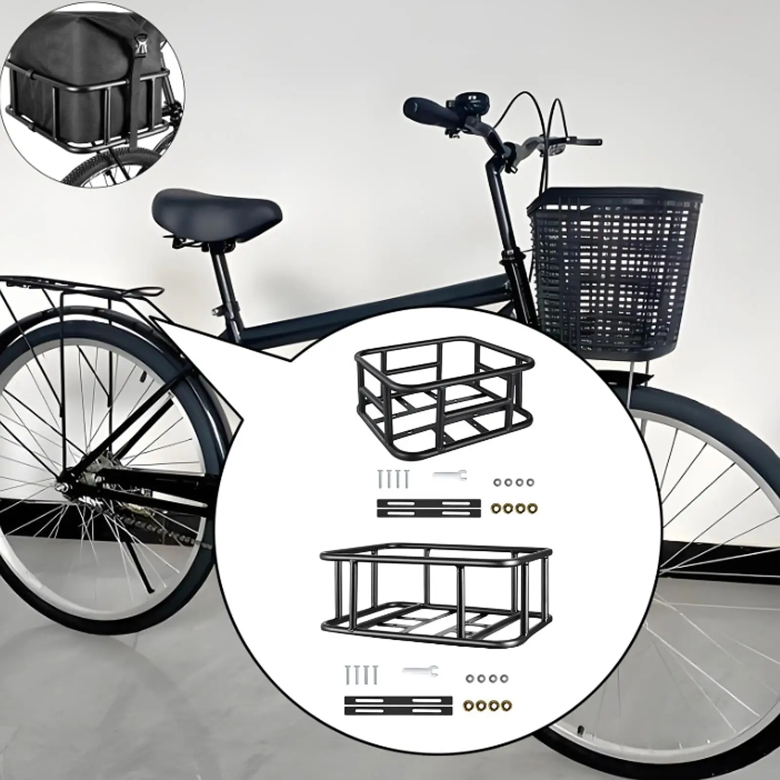 Rear Bike Basket Iron Biking Accessories Takeaways Carrier Rear Bike Cargo Rack for Bicycles Shopping Bikes Racks Cycling Riding
Rear Bike Basket Iron Biking Accessories Takeaways Carrier Rear Bike Cargo Rack for Bicycles Shopping Bikes Racks Cycling Riding