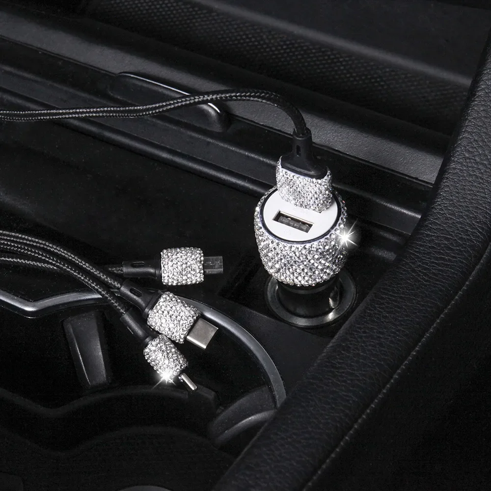 USB Car Charger 5V 2.1A Dual Port Fast Adapter Pink Car Decor Car Styling Diamond Car Accessories Interior
USB Car Charger 5V 2.1A Dual Port Fast Adapter Pink Car Decor Car Styling Diamond Car Accessories Interior