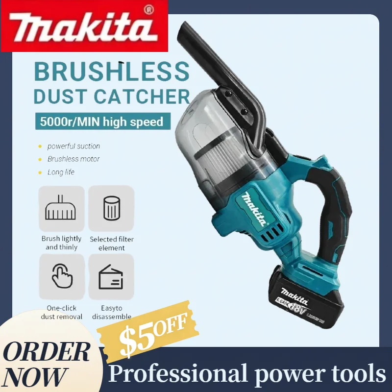 Makita DCV501 Cordless Brushless Vacuum Cleaner Multifunctional Handheld Cleaner for Household Floors and Car Space Dust Removal
Makita DCV501 Cordless Brushless Vacuum Cleaner Multifunctional Handheld Cleaner for Household Floors and Car Space Dust Removal