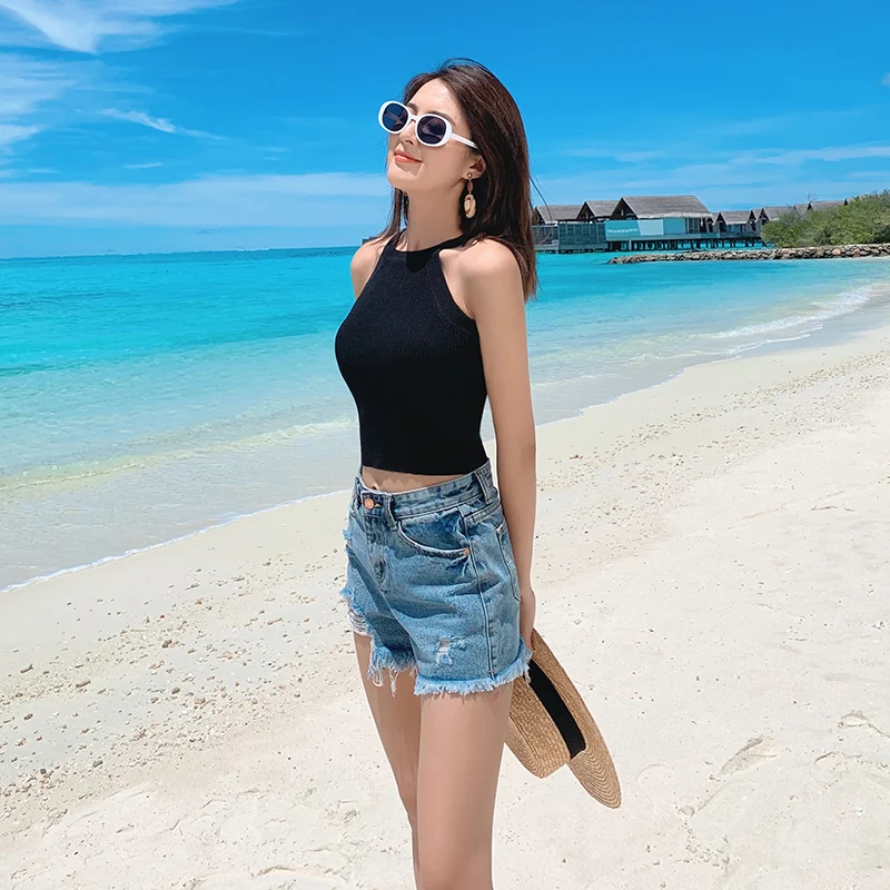 Tops Women Crop Top Off Shoulder Stretchy Knitted Tank Tops Female Sleveless Vest Halter Casual Summer Tops For Women
Tops Women Crop Top Off Shoulder Stretchy Knitted Tank Tops Female Sleveless Vest Halter Casual Summer Tops For Women