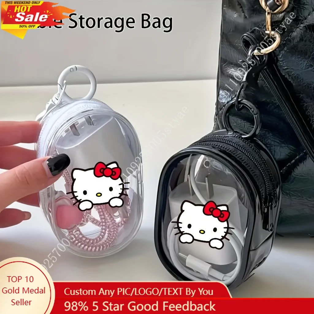 Sanrio Hello Kitty Portable Transparent Zipper Storage Bag Compact Multifunctional Organizer Earphone Charger Case with Key Ring
Sanrio Hello Kitty Portable Transparent Zipper Storage Bag Compact Multifunctional Organizer Earphone Charger Case with Key Ring