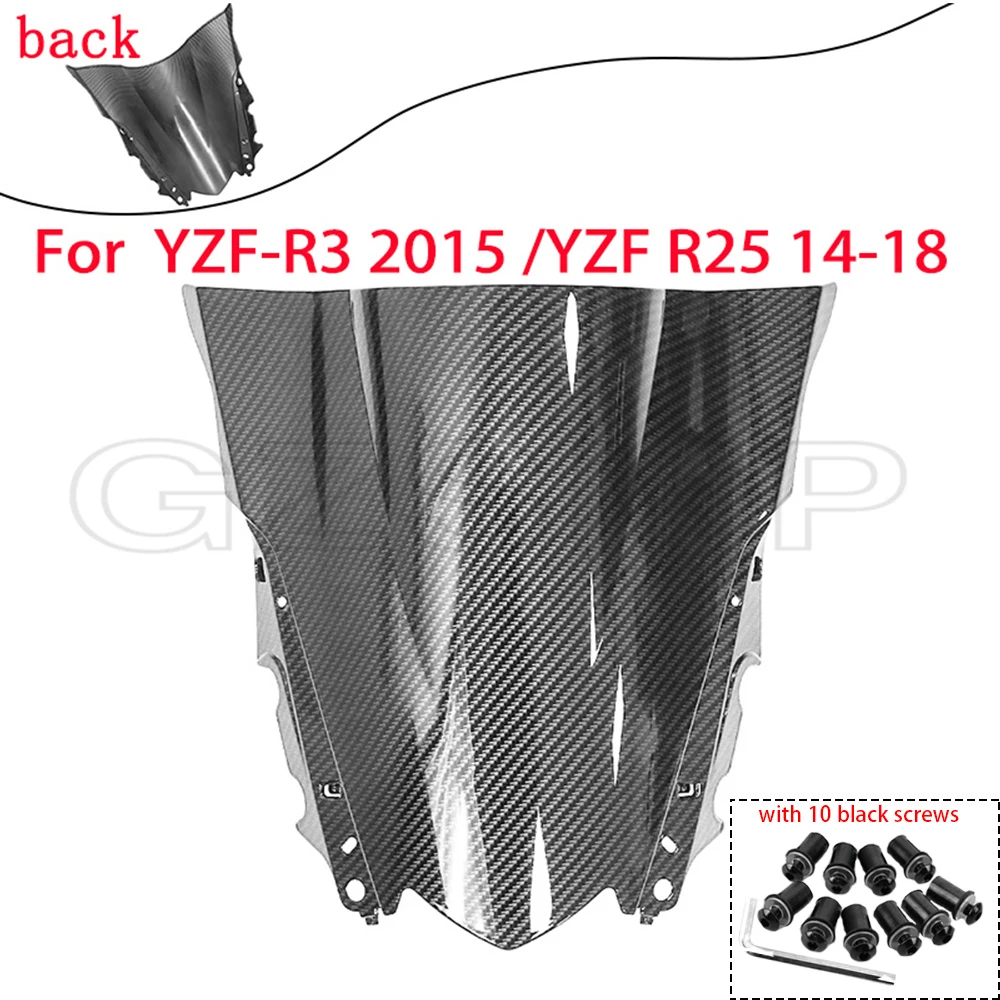 Carbon fiber pattern Motorcycle Windshield Windscreen Double Bubble Fit for Yamaha YZF R25 2014 2015 2016 2017 2018 YZF-R3 2015
Carbon fiber pattern Motorcycle Windshield Windscreen Double Bubble Fit for Yamaha YZF R25 2014 2015 2016 2017 2018 YZF-R3 2015