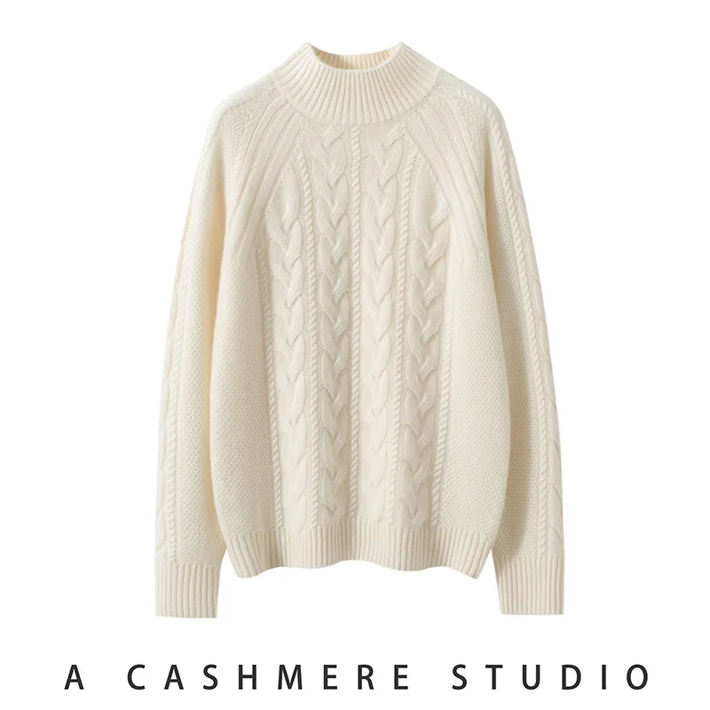 Женский свитер с воротником-стойкой, кашемировый пуловер с узором «косы», осенне-зимний, с длинным рукавом, плотный, 100% кашемир, вязаная теплая одежда
Женский свитер с воротником-стойкой, кашемировый пуловер с узором «косы», осенне-зимний, с длинным рукавом, плотный, 100% кашемир, вязаная теплая одежда