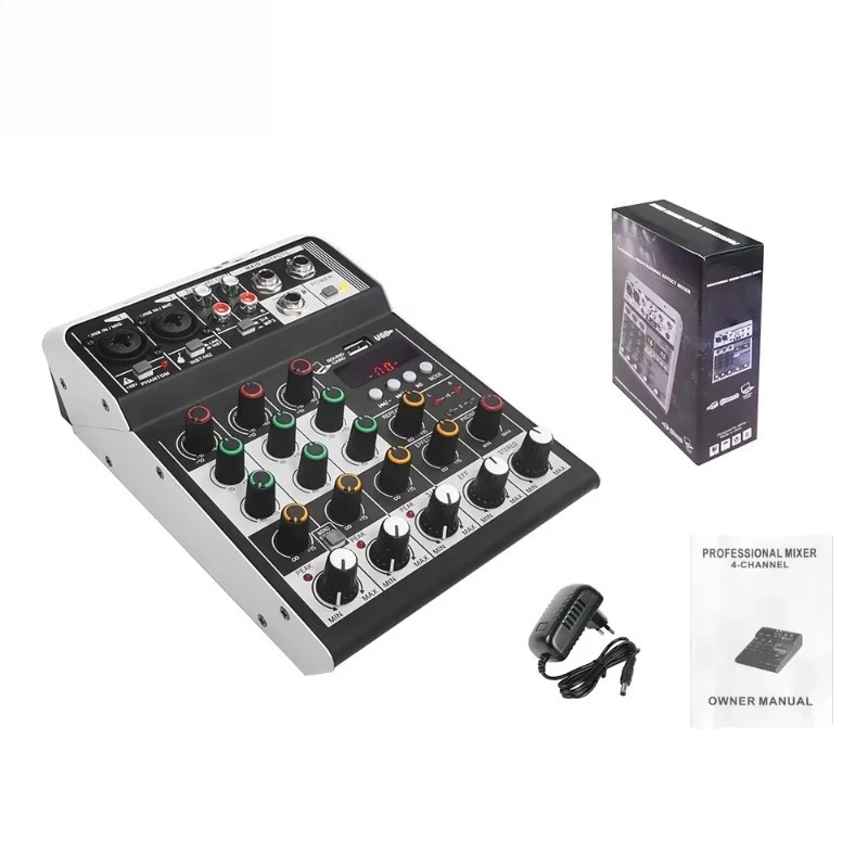GAX-MF4 DJ Mixer Usb 4 Channels Mixer Console Best Price Audio Mixer Mini Family KTV 48v USB/BT Effects Record
GAX-MF4 DJ Mixer Usb 4 Channels Mixer Console Best Price Audio Mixer Mini Family KTV 48v USB/BT Effects Record