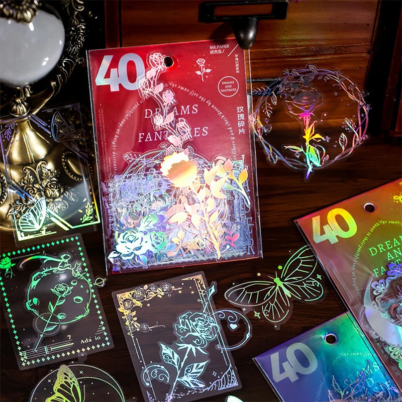 40pcs/pack PET Laser Craft Stickers Collage Junk Journal DIY Scrapbooking Adhesive Decor Waterproof Sticker Stationery
40pcs/pack PET Laser Craft Stickers Collage Junk Journal DIY Scrapbooking Adhesive Decor Waterproof Sticker Stationery