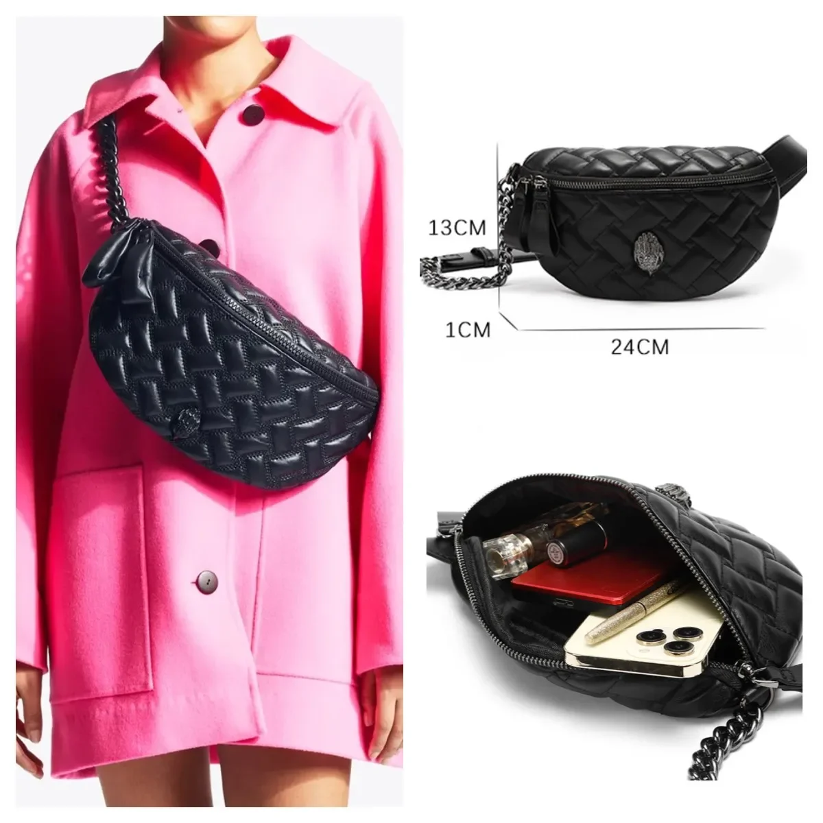 2024 New KURT GEIGER Eagle Head Bag: Fashionable and Versatile, One-Shoulder Crossbody Bag, PU material, wear-resistant and dura
2024 New KURT GEIGER Eagle Head Bag: Fashionable and Versatile, One-Shoulder Crossbody Bag, PU material, wear-resistant and dura