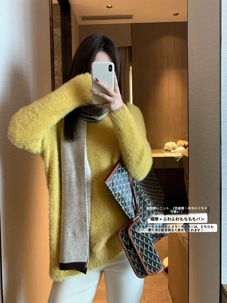 plus Size Women's round Neck Plush Loose Casual Knitwear Winter Warm Thickened Korean Style Comfortable Soft Sweater
plus Size Women's round Neck Plush Loose Casual Knitwear Winter Warm Thickened Korean Style Comfortable Soft Sweater