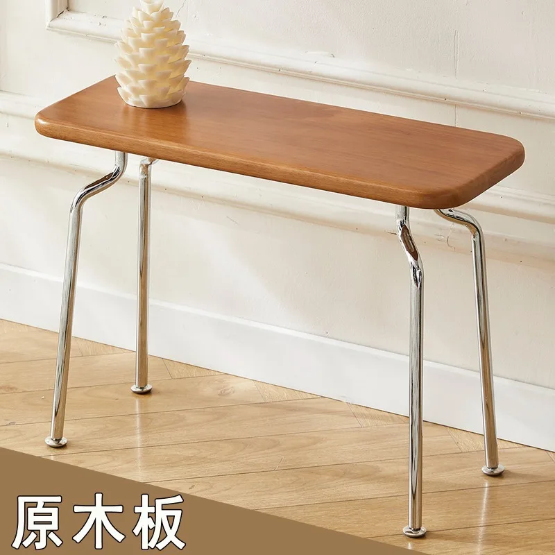 Medium and retro logs Solid wood household bedside bench Stainless legs Nordic dining table stool Small apartment shoe changing
Medium and retro logs Solid wood household bedside bench Stainless legs Nordic dining table stool Small apartment shoe changing