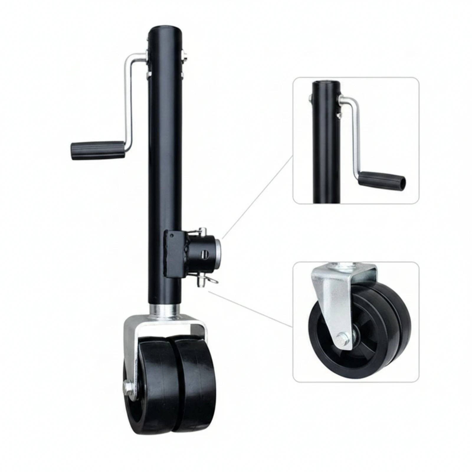 Trailer Jack Swivel Caster Heavy Duty Trailer Jack with Dual Wheels Hardware Stable Smooth-Rolling for Rv Campers
Trailer Jack Swivel Caster Heavy Duty Trailer Jack with Dual Wheels Hardware Stable Smooth-Rolling for Rv Campers