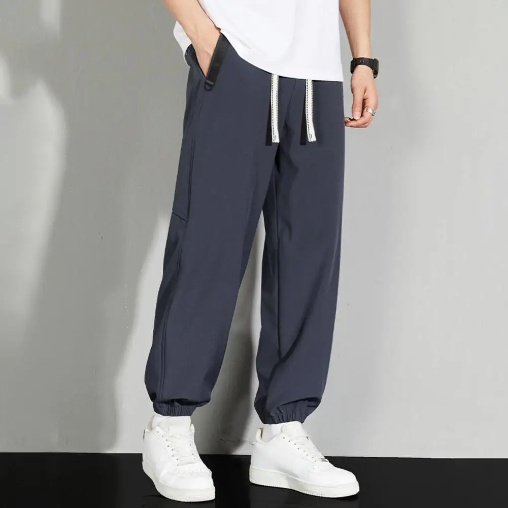Men Leisure Pants Men's Summer Drawstring Elastic Waist Ice Silk Pants with Quick-drying Pockets Lightweight Sport for Daily
Men Leisure Pants Men's Summer Drawstring Elastic Waist Ice Silk Pants with Quick-drying Pockets Lightweight Sport for Daily