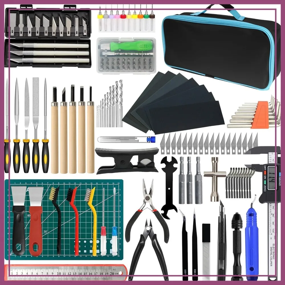 176 PCS 3D Printing Tool Kit: Nozzle Cleaning, Deburring, Caliper, Smoothing Tools for Model Finishing
176 PCS 3D Printing Tool Kit: Nozzle Cleaning, Deburring, Caliper, Smoothing Tools for Model Finishing
