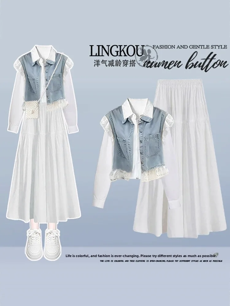 Elegant plus Size Early Autumn Women's Ensemble Casual High Waist Denim Vest And Skirt Three Piece Set Age Defying Versa...
Elegant plus Size Early Autumn Women's Ensemble Casual High Waist Denim Vest And Skirt Three Piece Set Age Defying Versa...