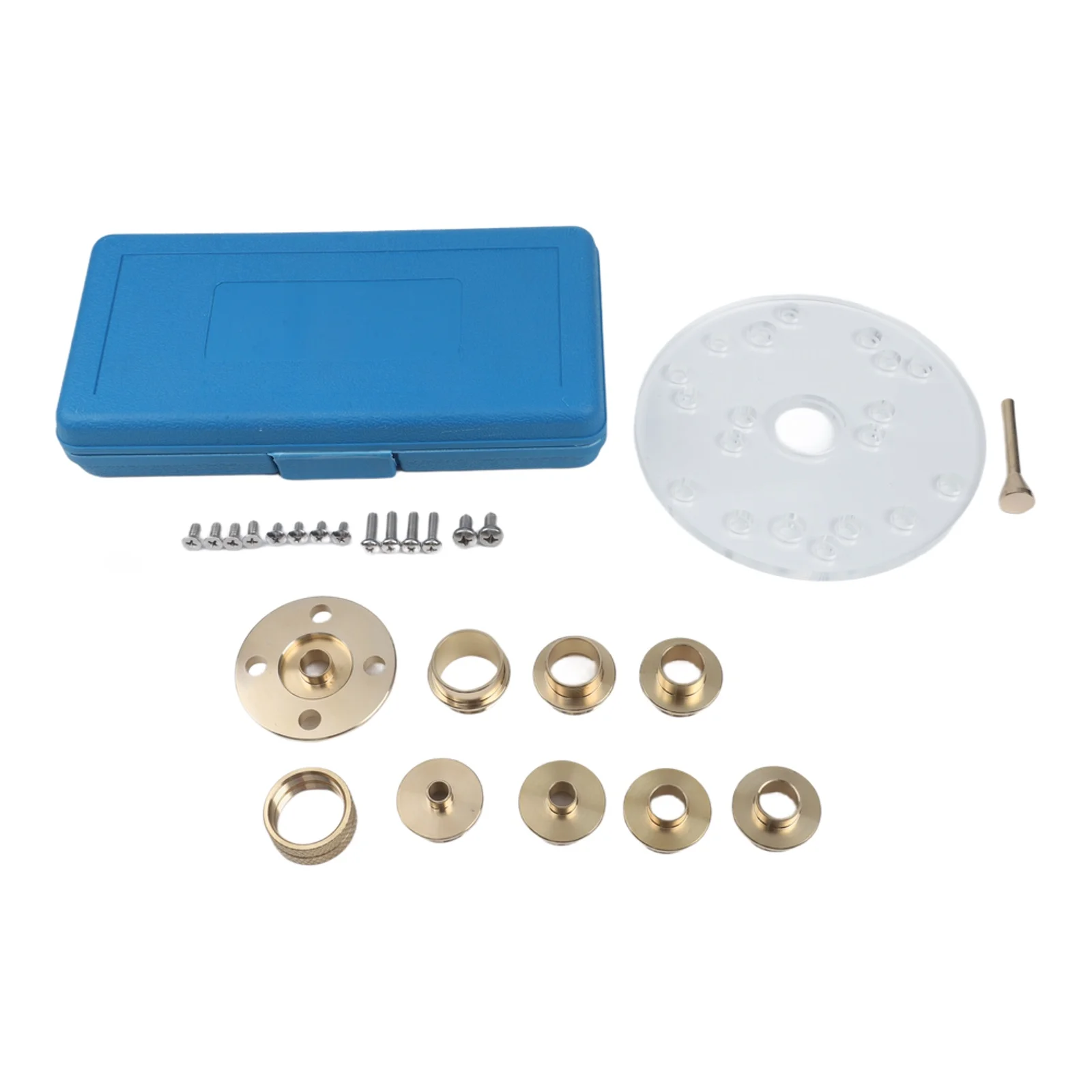 10 Piece Router Bushing Set Brass Bushing Set Router Base Plate Acrylic Material Solid Brass Construction Storage Case Included
10 Piece Router Bushing Set Brass Bushing Set Router Base Plate Acrylic Material Solid Brass Construction Storage Case Included