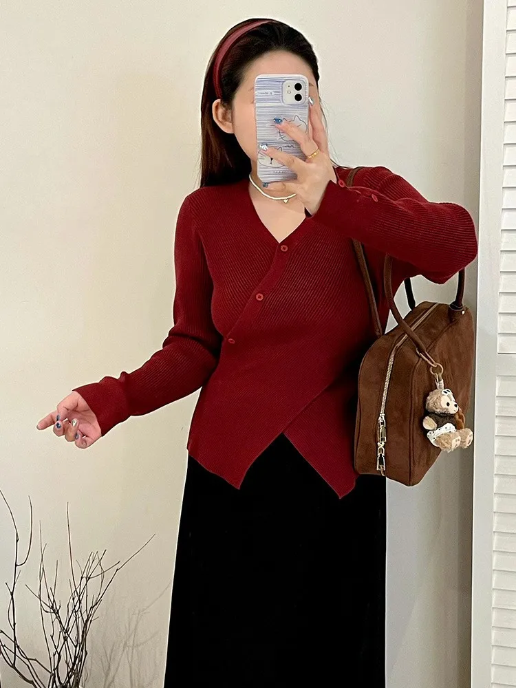 Winter Women's Clothing V Neck Slimming Long Sleeve Knit Top Cardigans For Plus Size Ladies Sweaters Polyester Regular Fit
Winter Women's Clothing V Neck Slimming Long Sleeve Knit Top Cardigans For Plus Size Ladies Sweaters Polyester Regular Fit
