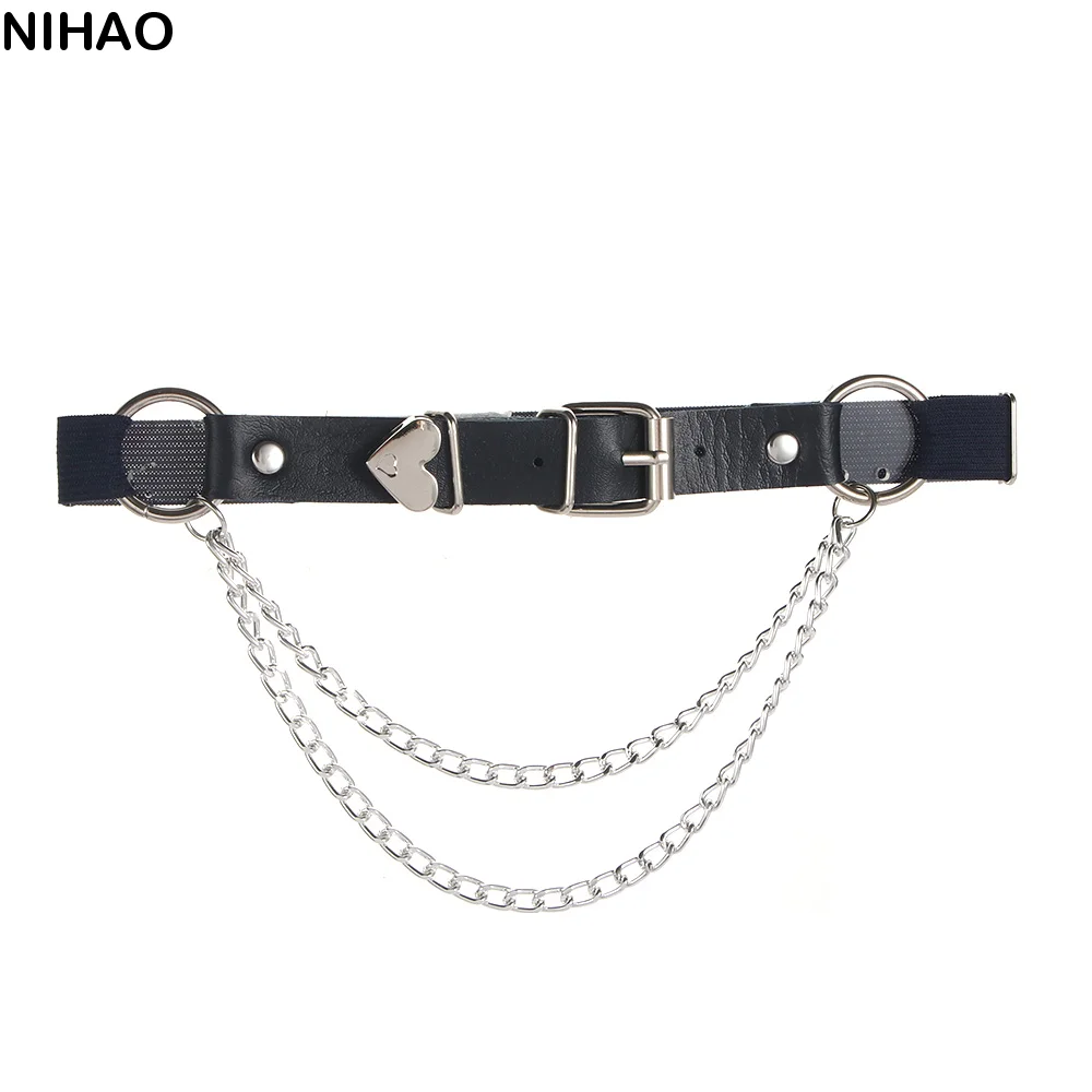 Hip hop Adjustable Chain Leg Garter Belt Punk Thigh Ring Women Suspenders Heart Garter Belt PU Leather Fashion Accessories
Hip hop Adjustable Chain Leg Garter Belt Punk Thigh Ring Women Suspenders Heart Garter Belt PU Leather Fashion Accessories