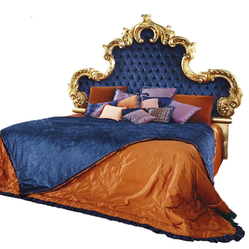 European birch double wedding bed master bedroom luxury fashion European French small luxury furniture
European birch double wedding bed master bedroom luxury fashion European French small luxury furniture
