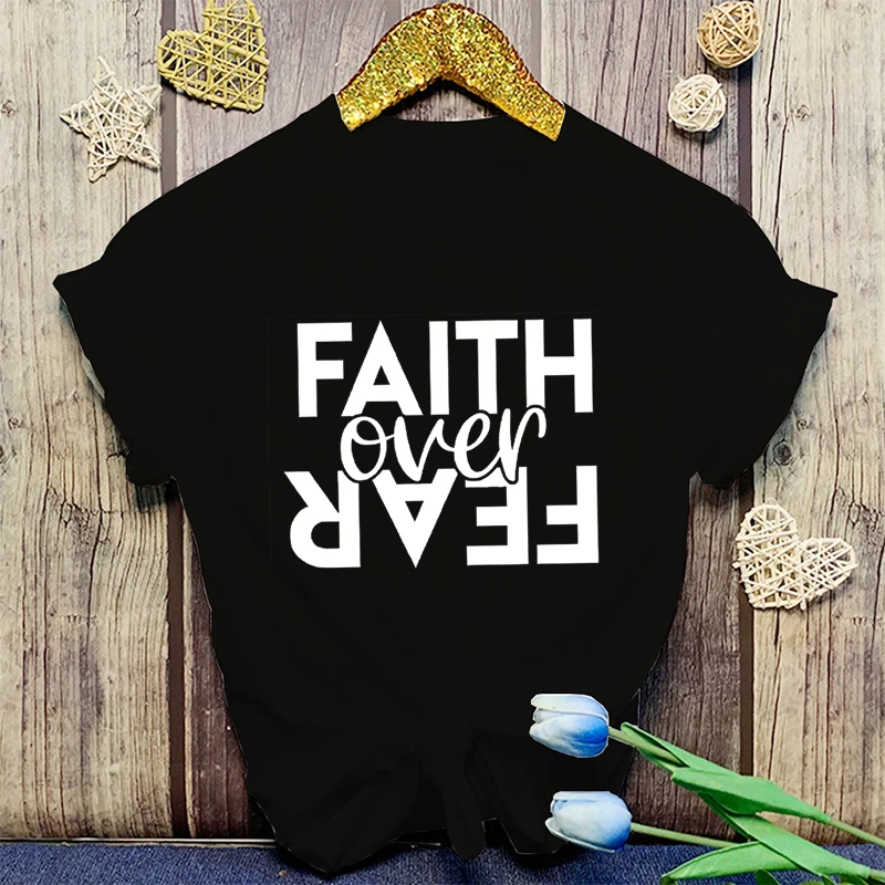 New Unisex Fashion O Neck Tops Christianity Faith Over Fear Printing Shirt Short Sleeve T Shirt Casual Shirt Summer T Shirts
New Unisex Fashion O Neck Tops Christianity Faith Over Fear Printing Shirt Short Sleeve T Shirt Casual Shirt Summer T Shirts