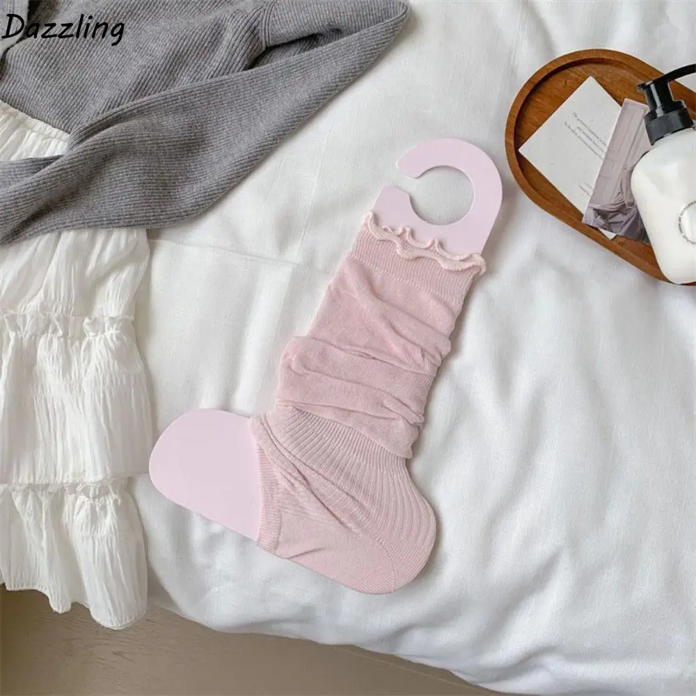 3Pairs Sweet Ballet Style JK Calf Long Socks Ruffle Ultra-Thin Knee High Socks Solid Color Japanese Style Bunching Socks Summer
3Pairs Sweet Ballet Style JK Calf Long Socks Ruffle Ultra-Thin Knee High Socks Solid Color Japanese Style Bunching Socks Summer