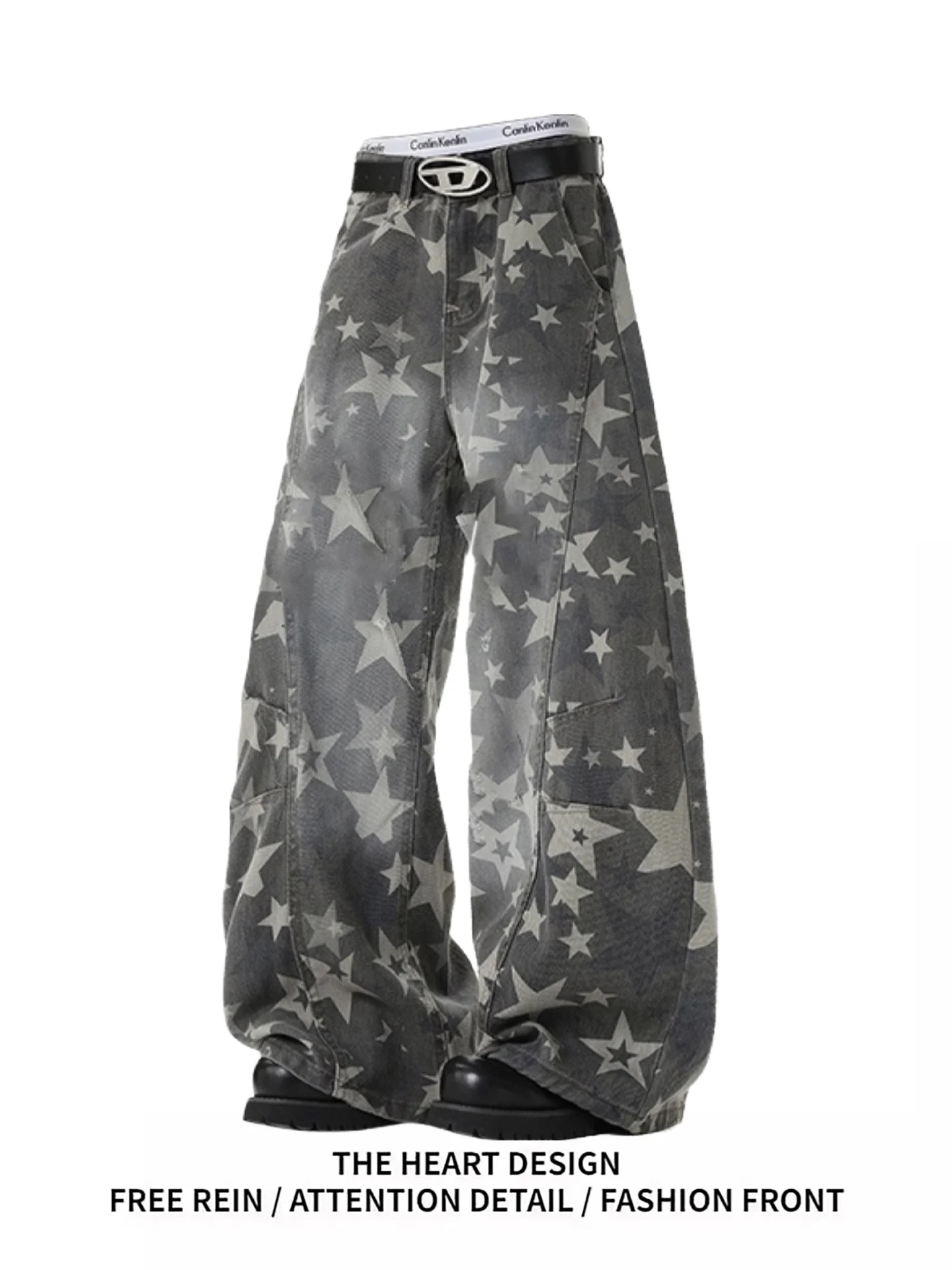 American Sle Loose Wide Leg Jeans Women's Spring New Design Sense Star Print High Waist Casual Wear Resistant Deep Color
American Sle Loose Wide Leg Jeans Women's Spring New Design Sense Star Print High Waist Casual Wear Resistant Deep Color