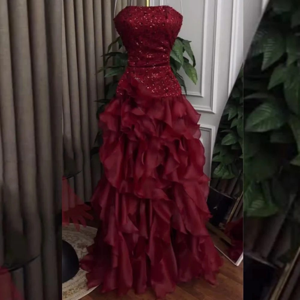 Customized Classic Organza Sequined Pleat A-line Strapless Long Dresses Bespoke Occasion Modern Style Sparkle
Customized Classic Organza Sequined Pleat A-line Strapless Long Dresses Bespoke Occasion Modern Style Sparkle
