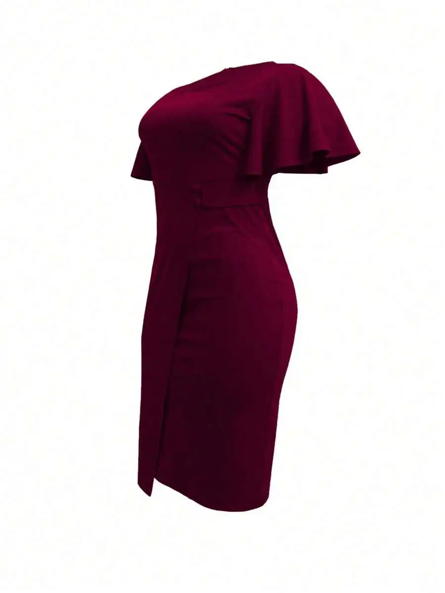 Womens Elegant Fitted Solid Color Round Neck Short Sleeve Dress Summer
Womens Elegant Fitted Solid Color Round Neck Short Sleeve Dress Summer