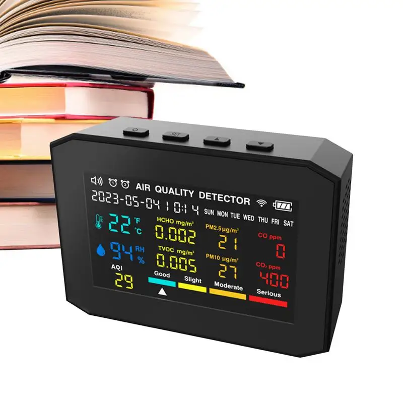 Carbon Dioxide Detector Temperature Humidity 10 In 1 Air Quality Monitor With Alarm Clock Carbon Monoxide Detector Portable
Carbon Dioxide Detector Temperature Humidity 10 In 1 Air Quality Monitor With Alarm Clock Carbon Monoxide Detector Portable
