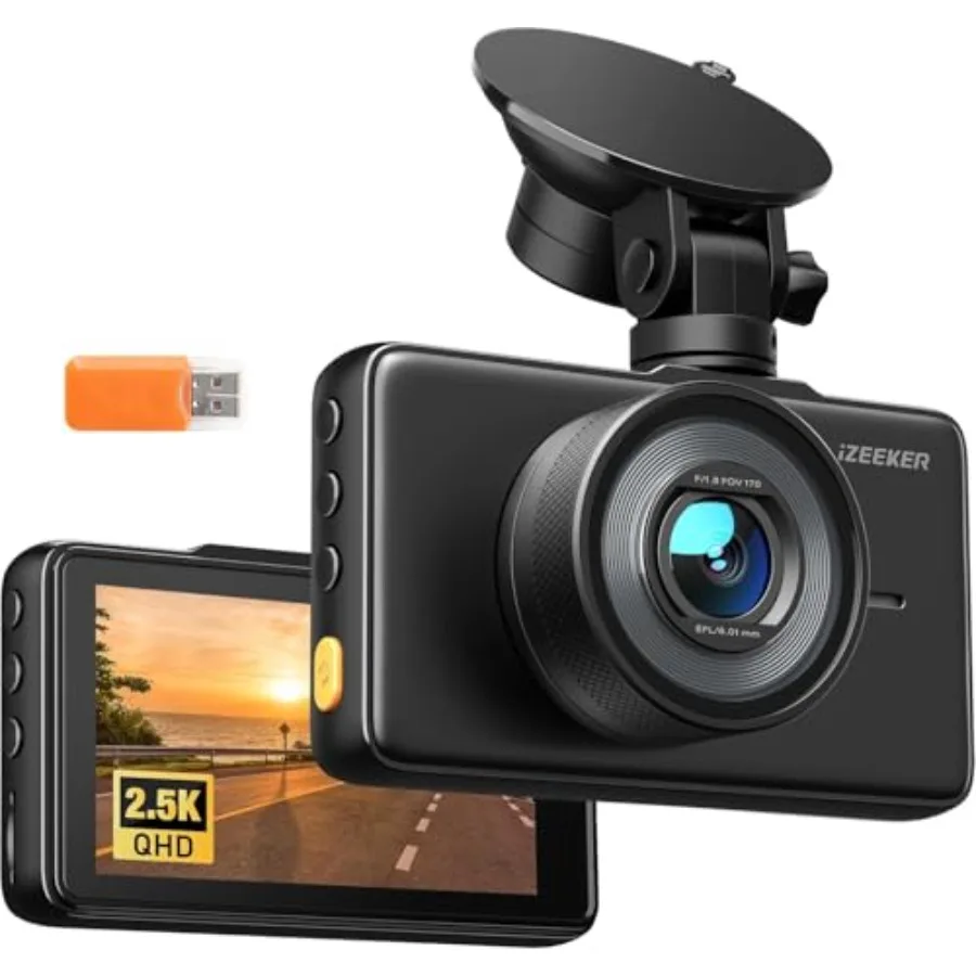 2.5K Dash Cam, 1440P QHD Car Camera with 3" IPS Display, Night Vision, WDR, 170°Wide Angle, Loop Recording, G-Sensor Emergency
2.5K Dash Cam, 1440P QHD Car Camera with 3" IPS Display, Night Vision, WDR, 170°Wide Angle, Loop Recording, G-Sensor Emergency
