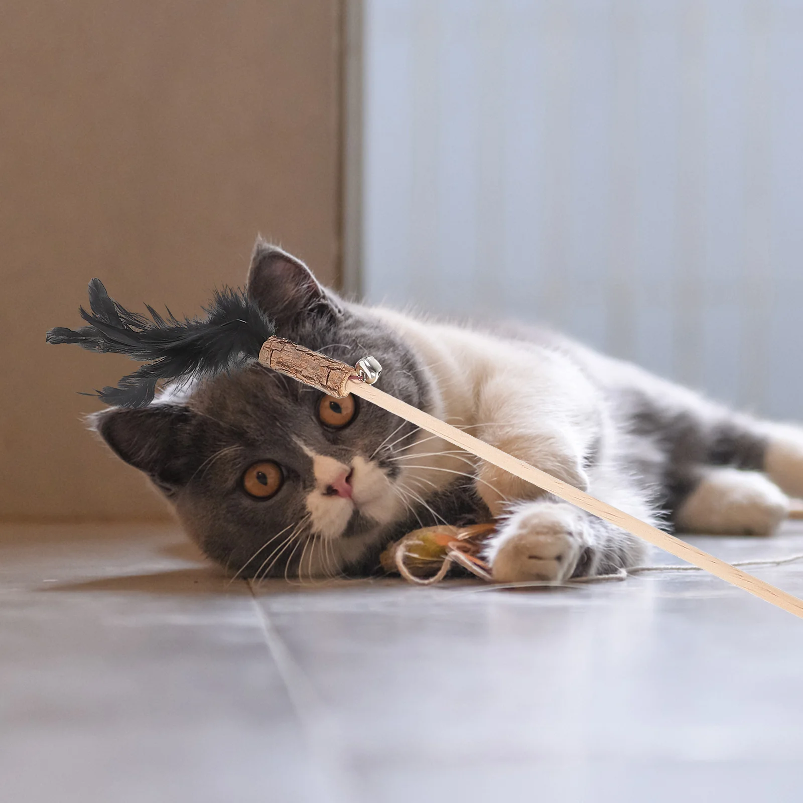 2Pcs Interactive Cat Teaser Stick Wood Plume Bells Indoor Enrichment Game Playtime Fun Activity for Kitten Cat
2Pcs Interactive Cat Teaser Stick Wood Plume Bells Indoor Enrichment Game Playtime Fun Activity for Kitten Cat