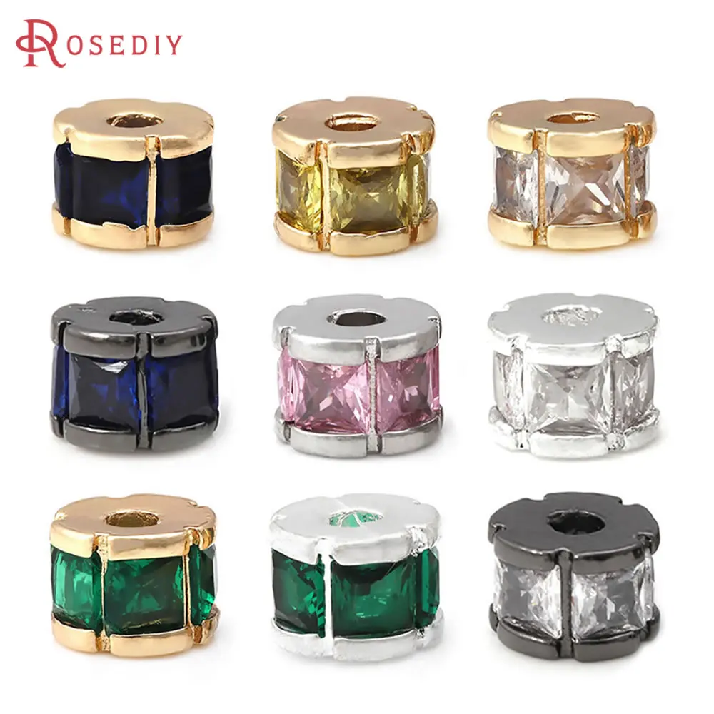 6PCS 18K Gold Color Brass and Zircon Cylinder Bracelets Beads Spacer Beads High Quality Jewelry Diy Accessories Making Supplies
6PCS 18K Gold Color Brass and Zircon Cylinder Bracelets Beads Spacer Beads High Quality Jewelry Diy Accessories Making Supplies