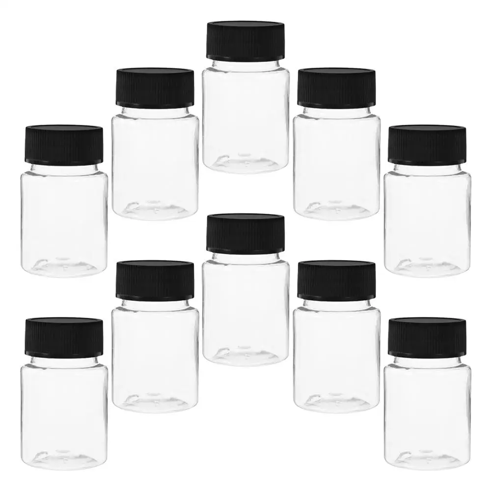 10pcs Plastic Sampling Bottles Lab Wide Mouth Black Cap Leakproof Small Vials Plastic Medicine Bottle Storage
10pcs Plastic Sampling Bottles Lab Wide Mouth Black Cap Leakproof Small Vials Plastic Medicine Bottle Storage