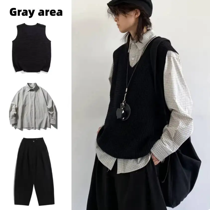 2026 New Spring Autumn Japanese Style 3 Piece Set Vintage Solid Knit Vest Unisex College Style Casual Layered Sleeveless Gilet
2026 New Spring Autumn Japanese Style 3 Piece Set Vintage Solid Knit Vest Unisex College Style Casual Layered Sleeveless Gilet