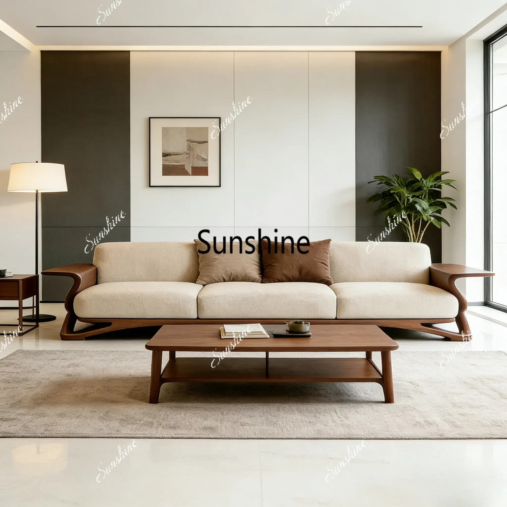 YNew Chinese style, all solid wood, zen villa living room straight row high-end sofa
YNew Chinese style, all solid wood, zen villa living room straight row high-end sofa