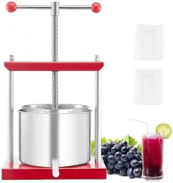 6L Fruit Wine Press - 2 Stainless Steel Barrels, Manual Juice Maker for , Grape, Olive Oil & Cider Making
6L Fruit Wine Press - 2 Stainless Steel Barrels, Manual Juice Maker for , Grape, Olive Oil & Cider Making