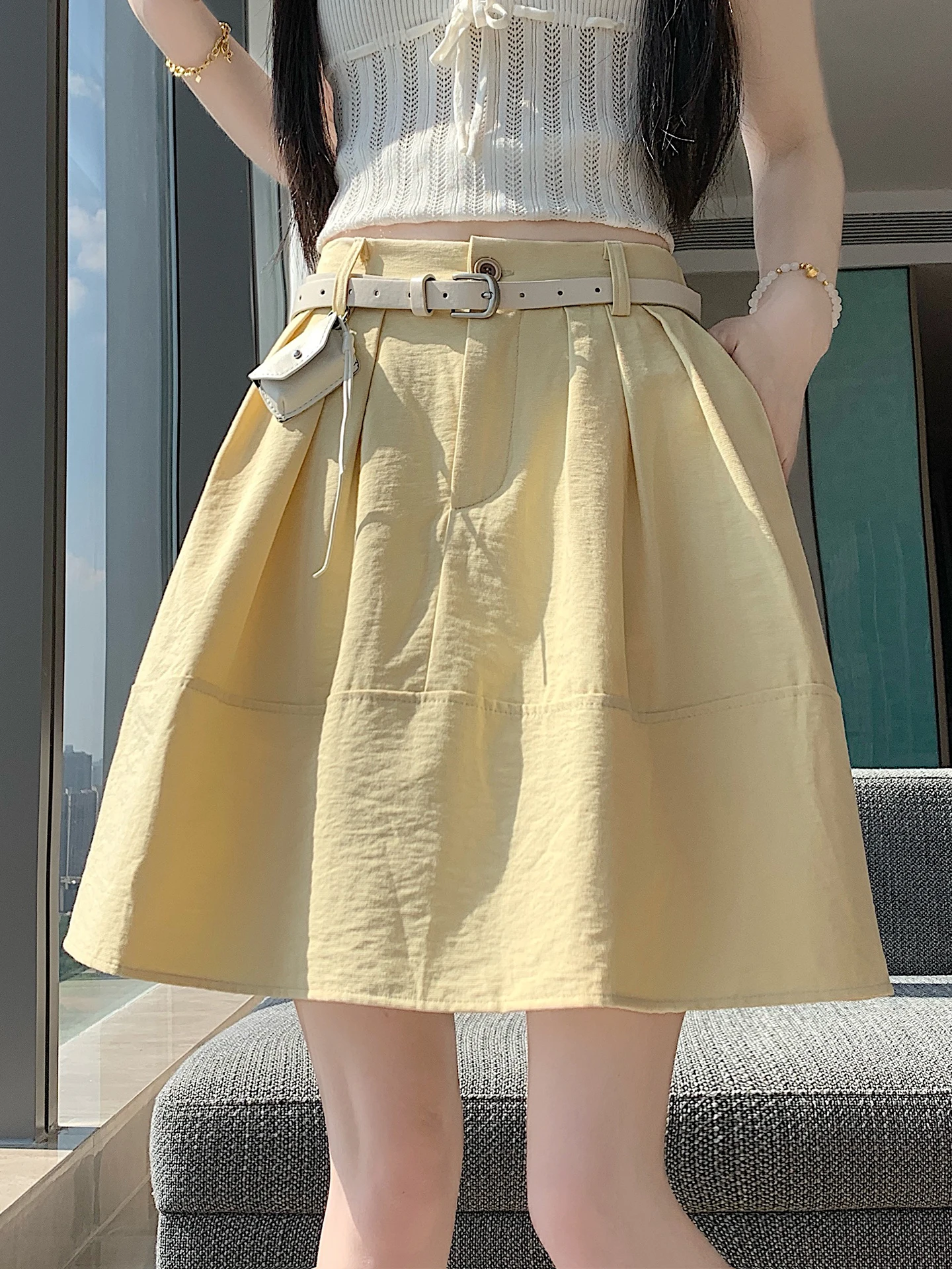 Summer Lightweight Breathable Linen High Waist Slimming Short A-Line Flower Bud Skirt Women's Half Body Skirt
Summer Lightweight Breathable Linen High Waist Slimming Short A-Line Flower Bud Skirt Women's Half Body Skirt