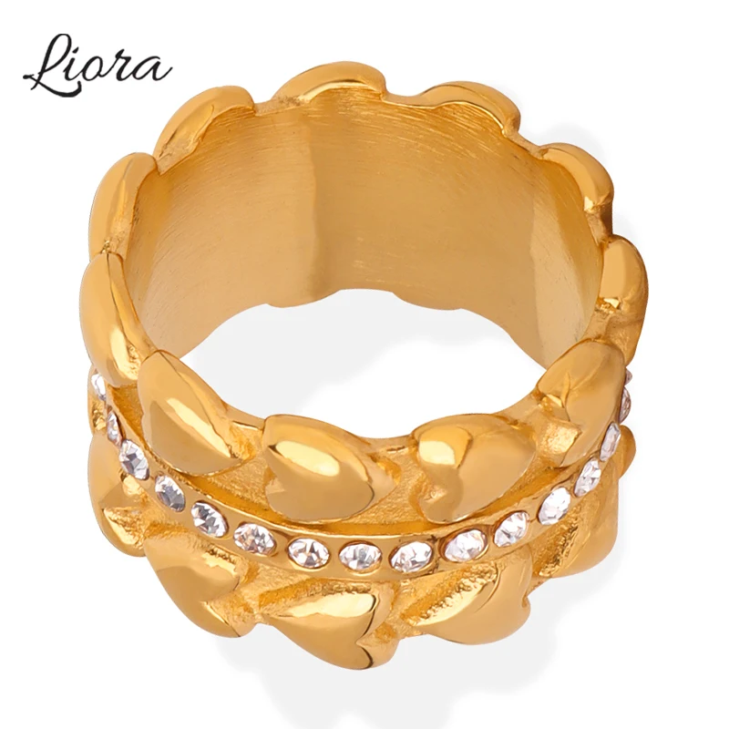 Liora Romantic Heart Stainless Steel Rings For Women Rhinestone Round Wedding Bands Charm Women Rings Fashion Golden Jewelry
Liora Romantic Heart Stainless Steel Rings For Women Rhinestone Round Wedding Bands Charm Women Rings Fashion Golden Jewelry