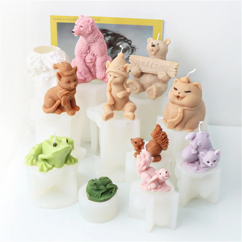 3D Animal Bear Squirrel Silicone Candle Molds DIY Cat Frog Soap Resin Crafts Plaster Making Mould Home Decor Gift
3D Animal Bear Squirrel Silicone Candle Molds DIY Cat Frog Soap Resin Crafts Plaster Making Mould Home Decor Gift