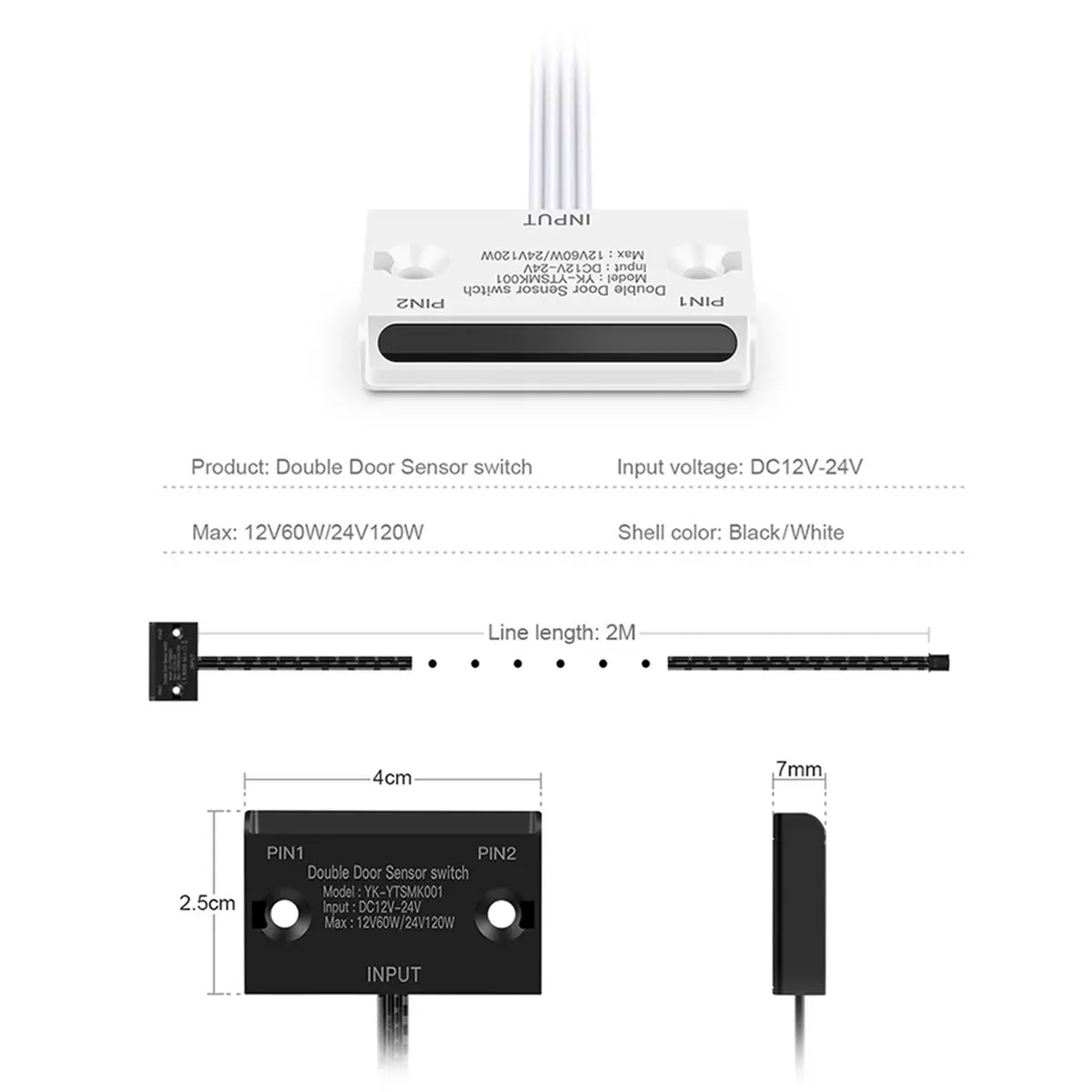 (HOPE) Door Sensor Control Switch DC12V-24V Double Side Induction for LED Strip /Bar Light Cabinet Wardrobe Closet Cupboard A
(HOPE) Door Sensor Control Switch DC12V-24V Double Side Induction for LED Strip /Bar Light Cabinet Wardrobe Closet Cupboard A