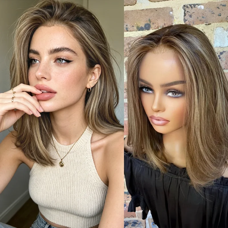 Ash Blonde Highlights Short Straight Bob HD Lace Wig for Women 13x4 Lace Front Rooted Hair Wigs
Ash Blonde Highlights Short Straight Bob HD Lace Wig for Women 13x4 Lace Front Rooted Hair Wigs
