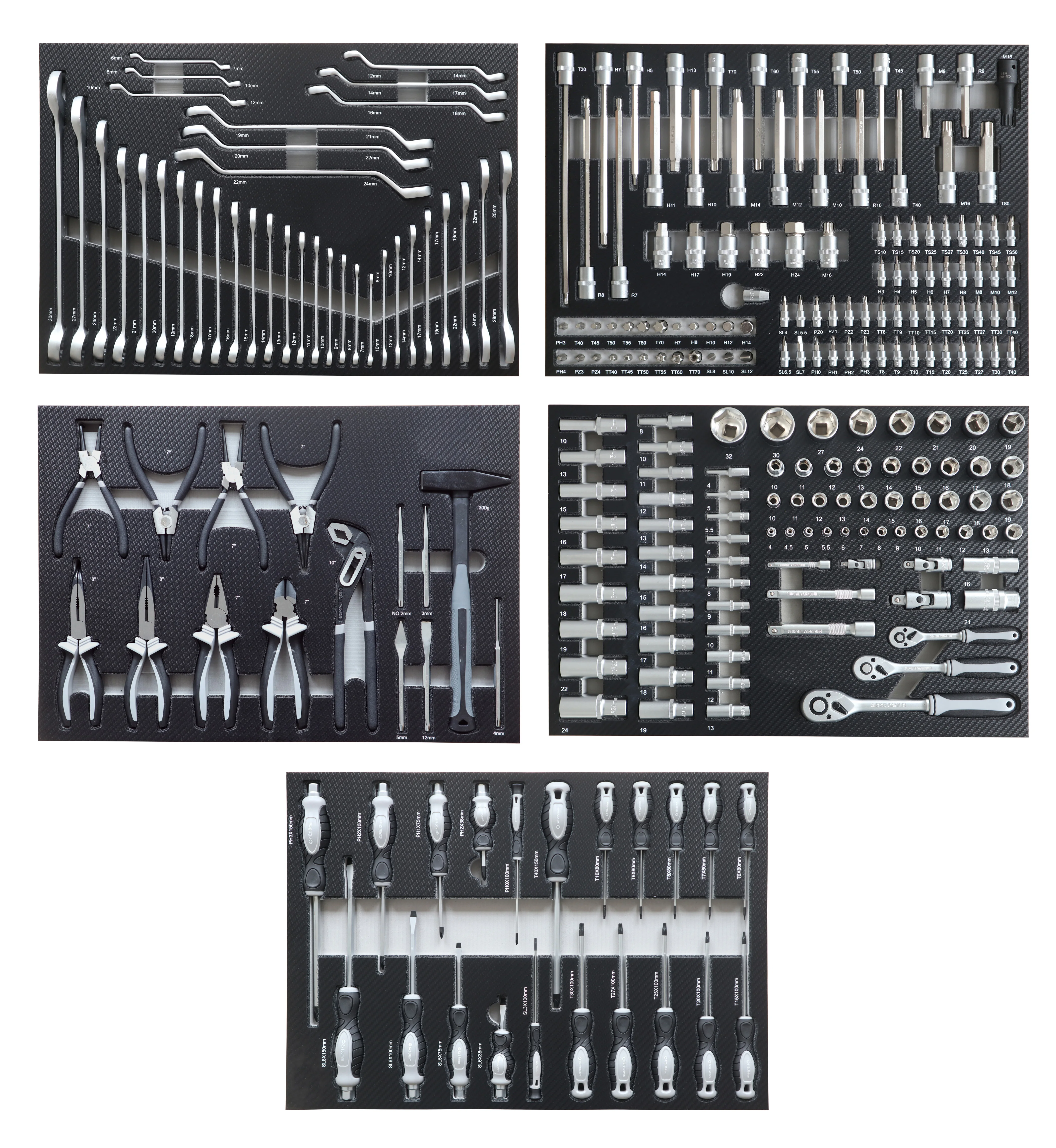 ej-256PCS Professional Mechanic Tool Set with Carbon Foam Tray for Garage Workshop or Household Use in Grey@
ej-256PCS Professional Mechanic Tool Set with Carbon Foam Tray for Garage Workshop or Household Use in Grey@