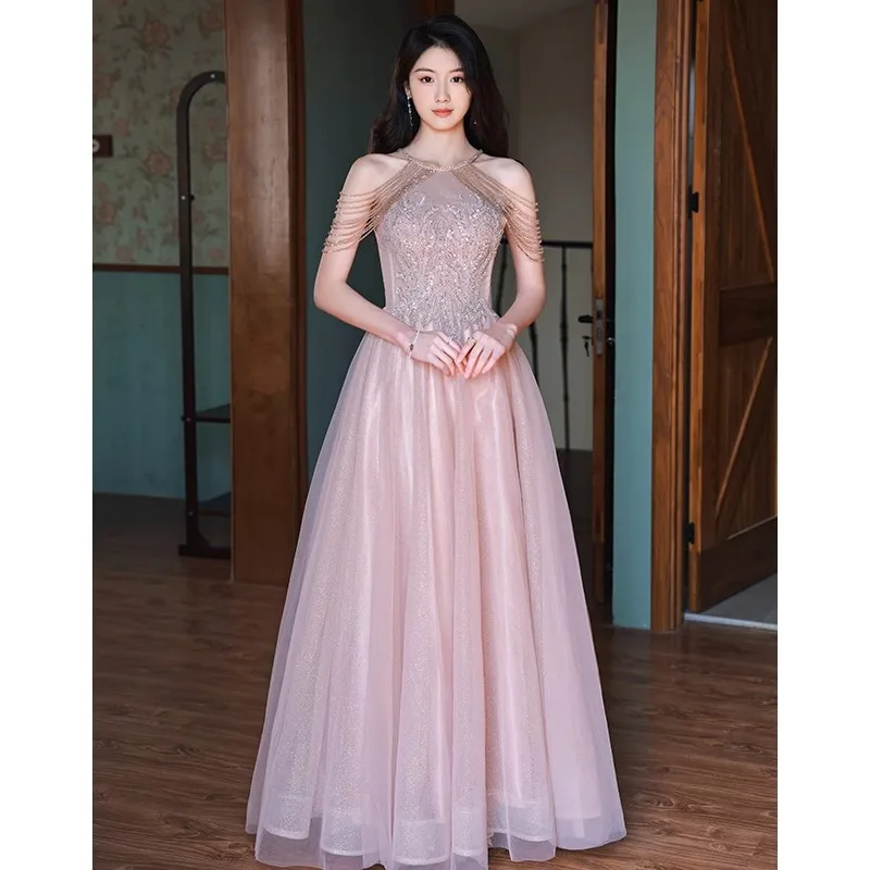 Pink Evening Dress for Women Exquisite Off Shoulder Birthday Party Dresses Light Luxury Appliques Performance Prom Gowns
Pink Evening Dress for Women Exquisite Off Shoulder Birthday Party Dresses Light Luxury Appliques Performance Prom Gowns