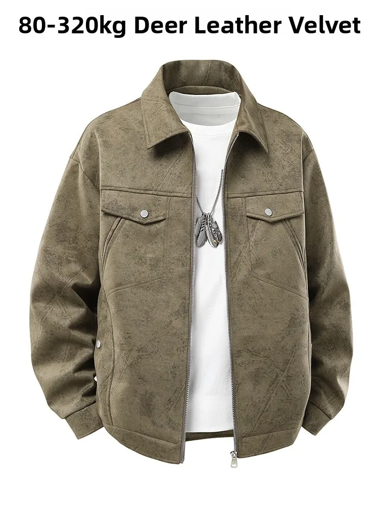 Замшевая рабочая одежда больших размеров, мужская свободная верхняя одежда с воротником, модная повседневная одежда на осень-зиму, одежда больших размеров
Замшевая рабочая одежда больших размеров, мужская свободная верхняя одежда с воротником, модная повседневная одежда на осень-зиму, одежда больших размеров