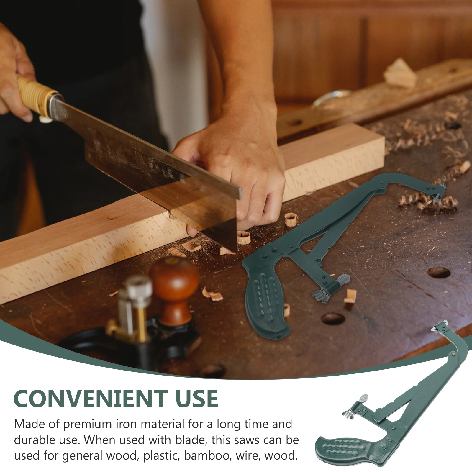 1Pcs Carpenter Hacksaw Frame Professional Adjustable Tension Iron Material Non-Slip Handle for Woodworking Use
1Pcs Carpenter Hacksaw Frame Professional Adjustable Tension Iron Material Non-Slip Handle for Woodworking Use