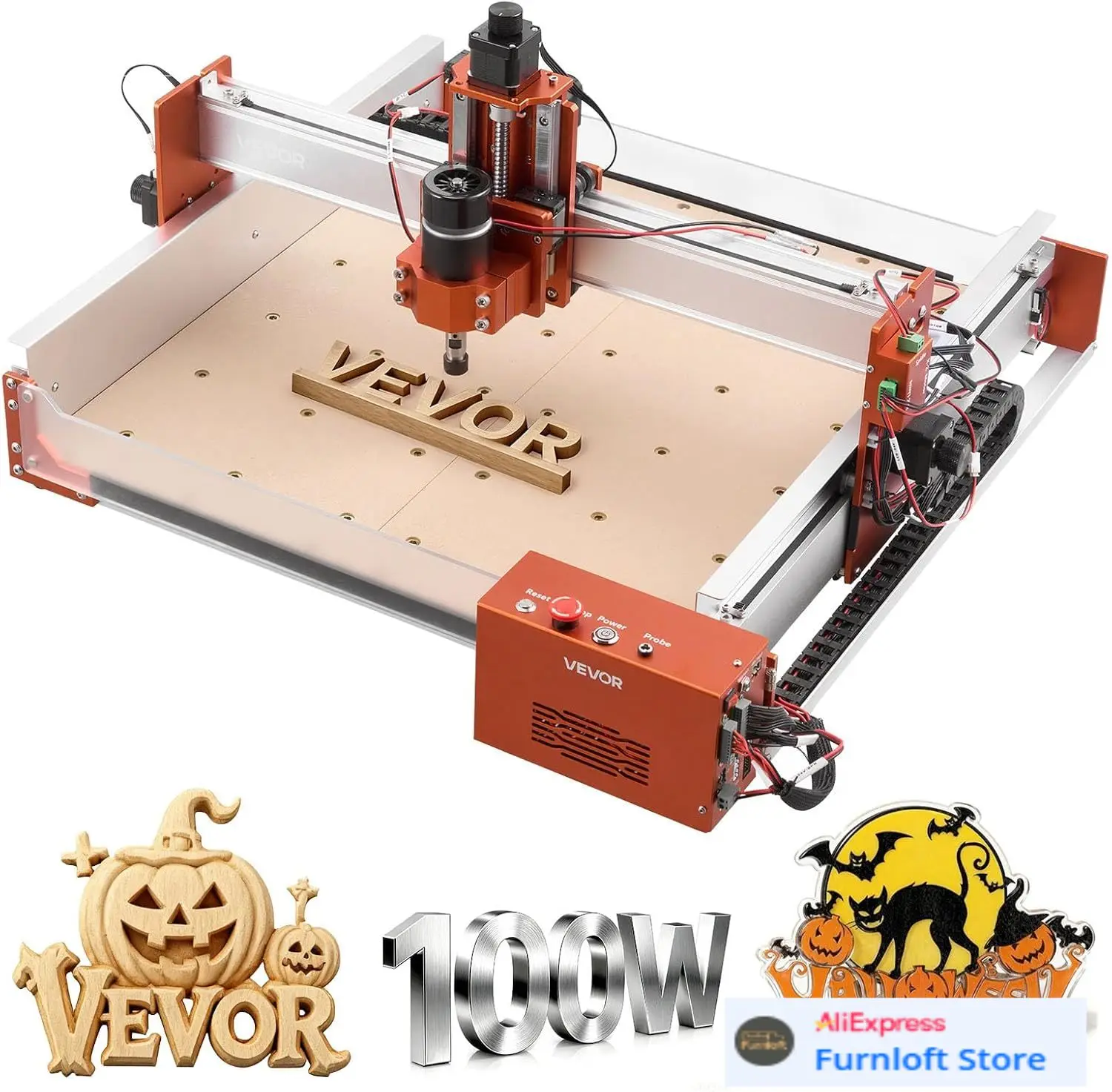 CNC Router Machine, 100W Spindle, 3-Axis Wood Engraving Milling Machine, with 15.75 x 15.75 x 3.74 in Working Area, Linear
CNC Router Machine, 100W Spindle, 3-Axis Wood Engraving Milling Machine, with 15.75 x 15.75 x 3.74 in Working Area, Linear