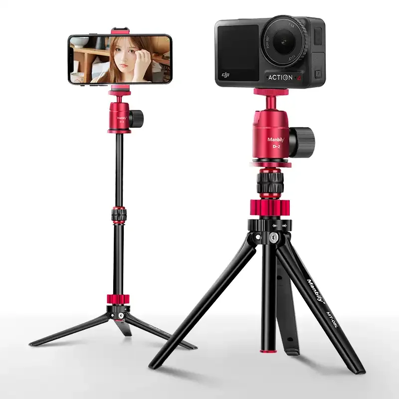 Manbily MT-08 Desktop Tripod Handheld Extendable Selfie Stick Photography Bracket Stand with D-2 Camera Ballhead Phone Holder
Manbily MT-08 Desktop Tripod Handheld Extendable Selfie Stick Photography Bracket Stand with D-2 Camera Ballhead Phone Holder