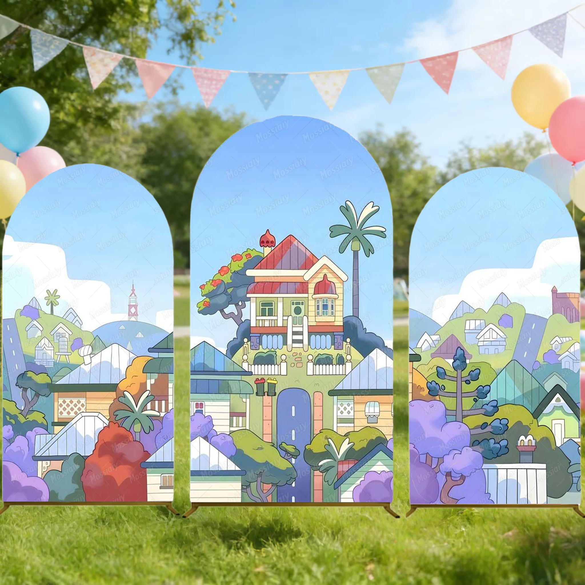 Bluey Family House Arch Backdrop Birthday Party Photo Backdrop Cover Party Decor Double-Sided Arch Cover Kids Baby Shower Props
Bluey Family House Arch Backdrop Birthday Party Photo Backdrop Cover Party Decor Double-Sided Arch Cover Kids Baby Shower Props
