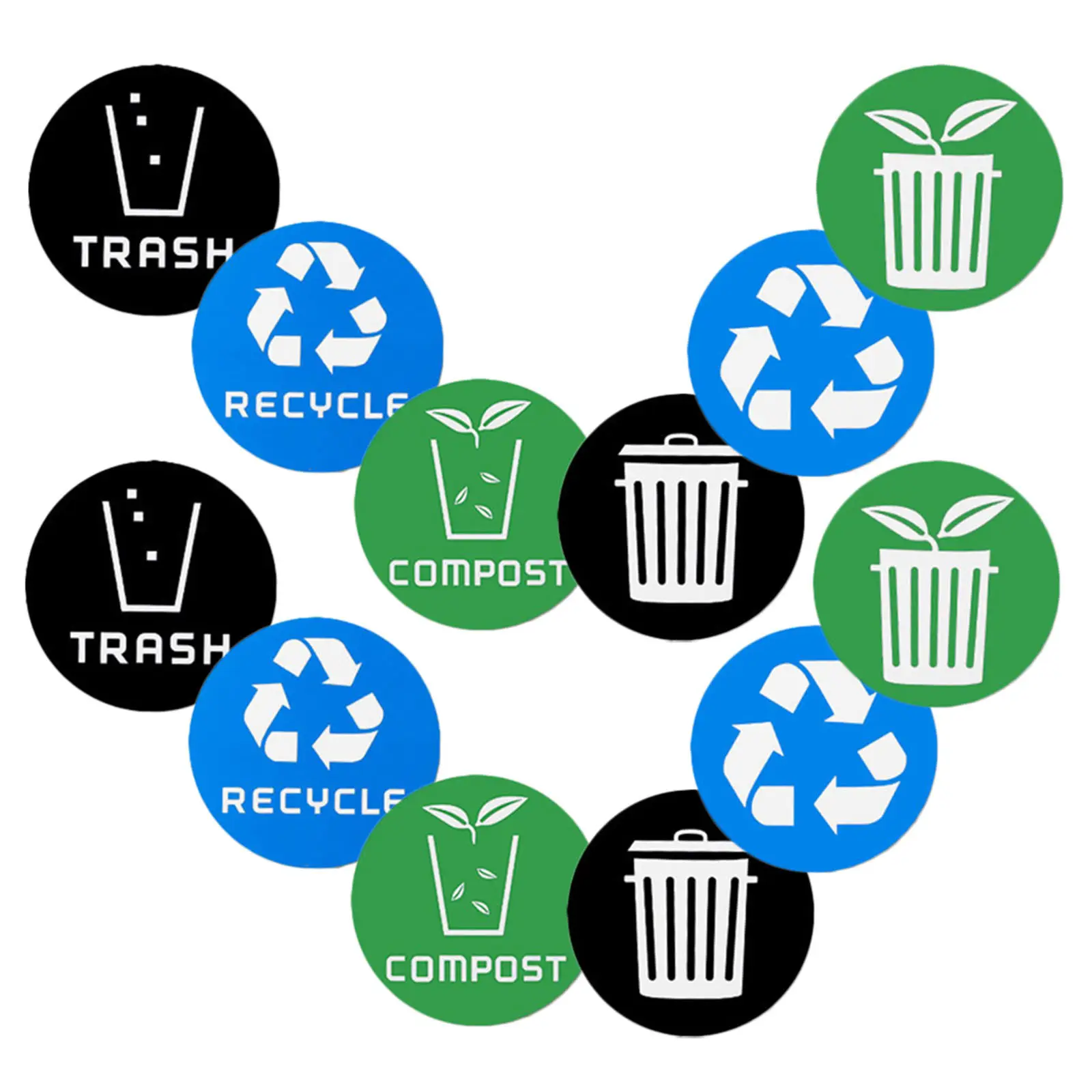 Набор из 12 самоклеящихся ПВХ-наклеек для сортировки мусора, для мусорных баков и контейнеров для отходов
Набор из 12 самоклеящихся ПВХ-наклеек для сортировки мусора, для мусорных баков и контейнеров для отходов