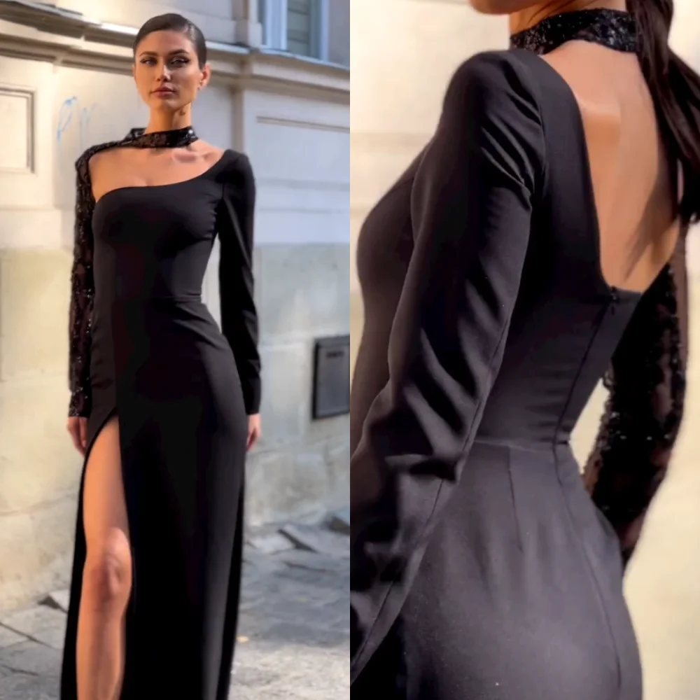 Fashion Elegant Asymmetrical One-Shoulder A-line Floor Length Party Dresses Vertically Satin Evening vestidos de noche
Fashion Elegant Asymmetrical One-Shoulder A-line Floor Length Party Dresses Vertically Satin Evening vestidos de noche