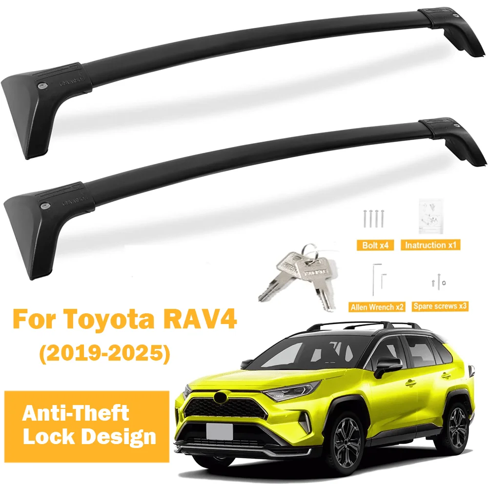 Roof Rack Cross Bars for Toyota RAV4 2019-2025 (Not for LE 22-25/Adventure/TRD Off-Road/Hybrid Woodland Edition) Anti-Theft Lock
Roof Rack Cross Bars for Toyota RAV4 2019-2025 (Not for LE 22-25/Adventure/TRD Off-Road/Hybrid Woodland Edition) Anti-Theft Lock