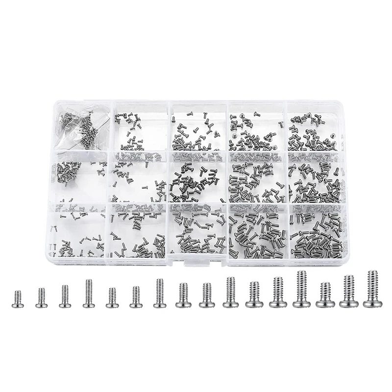 800 Pc Tiny Screws For Electronics, Small Mini Pan Head Machine Screws Kit For Eyeglasses Watches Clocks Repair Accessories
800 Pc Tiny Screws For Electronics, Small Mini Pan Head Machine Screws Kit For Eyeglasses Watches Clocks Repair Accessories